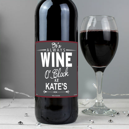 Personalised Wine O'Clock Red Wine - MK&JD Gifts