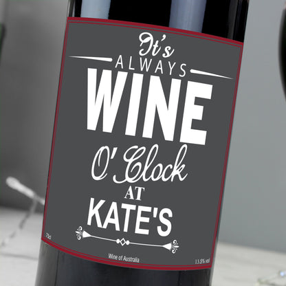 Personalised Wine O'Clock Red Wine - MK&JD Gifts