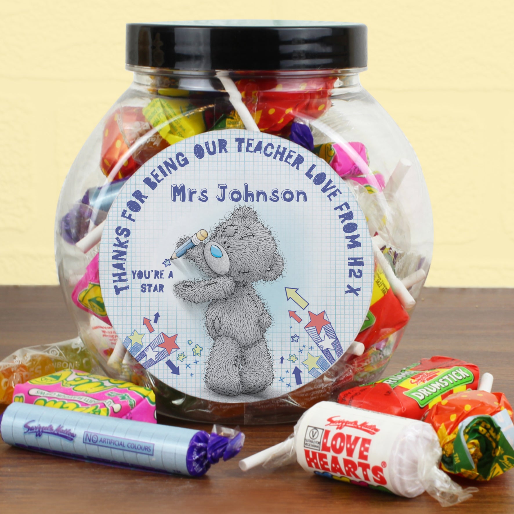 Personalised Me To You Teacher Sweets Jar - MK&JD Gifts