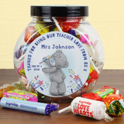 Personalised Me To You Teacher Sweets Jar - MK&JD Gifts