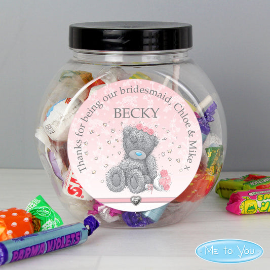 Personalised Me To You Bridesmaid Wedding Sweet Jar - MK&JD Gifts