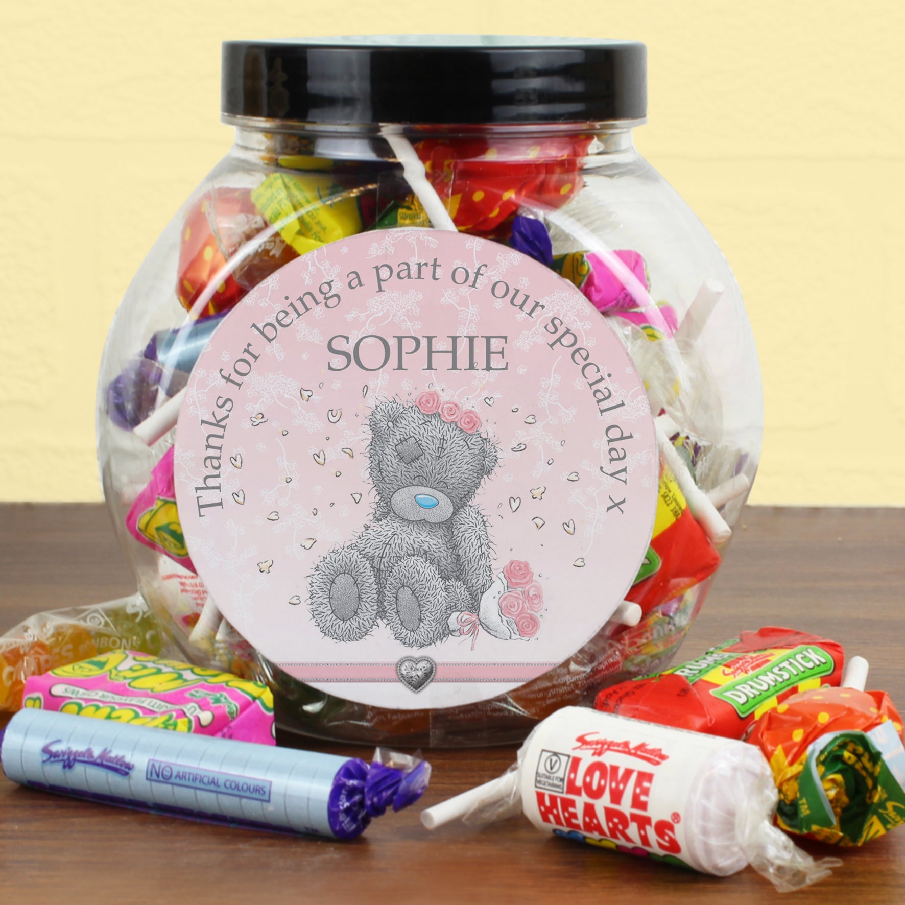 Personalised Me To You Bridesmaid Wedding Sweet Jar - MK&JD Gifts