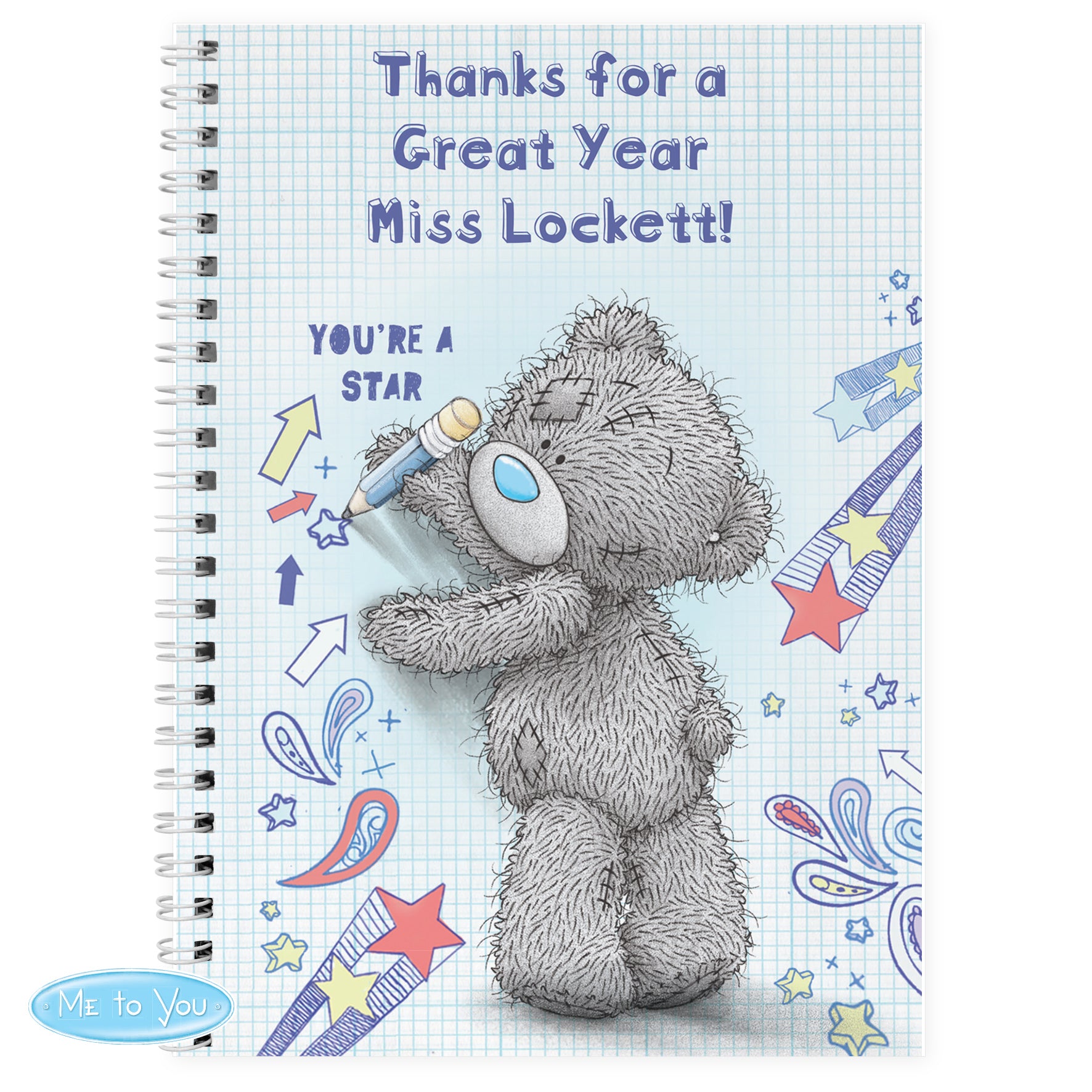 Personalised Me to You Teacher A5 Notebook - MK&JD Gifts