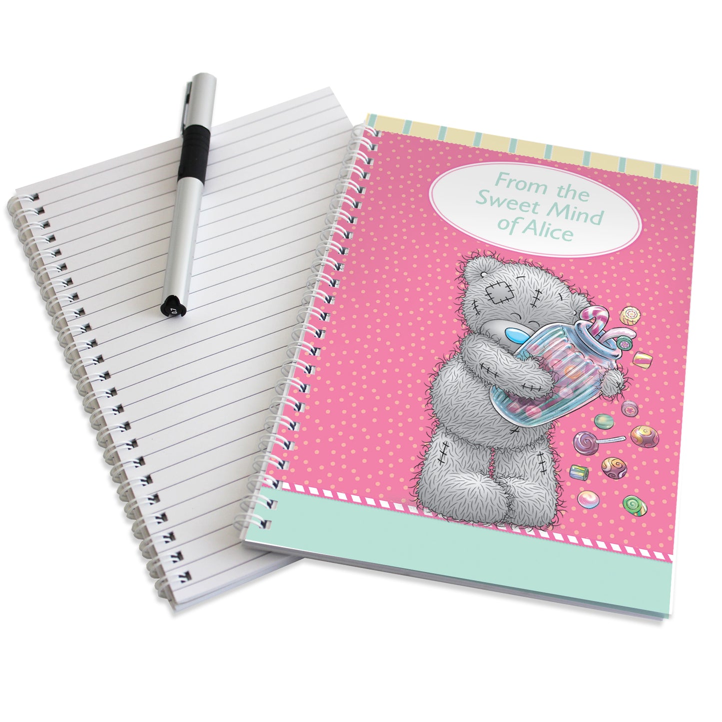 Personalised Me to You Candy Girl A5 Notebook - MK&JD Gifts