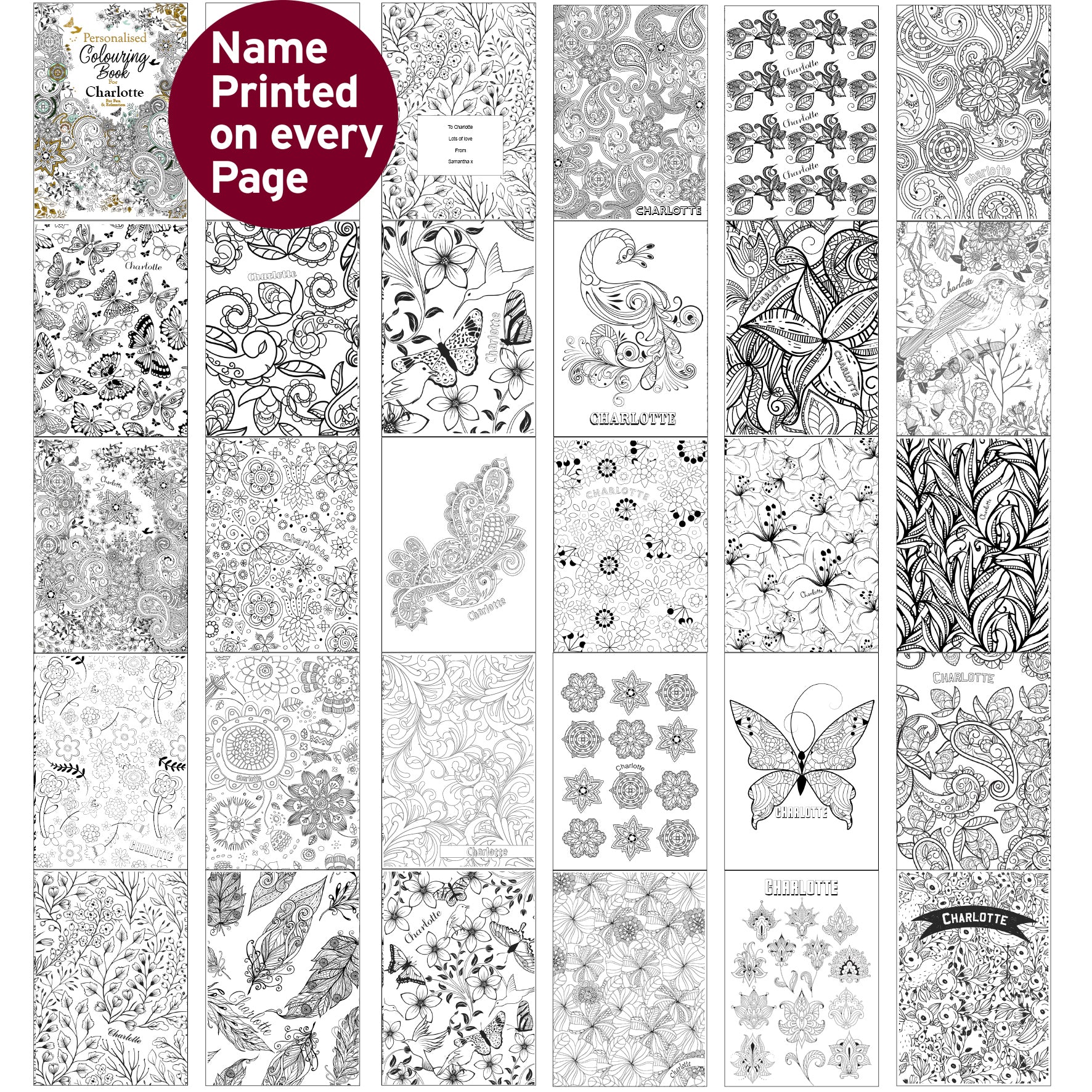 Personalised Botanical Colouring Book - MK&JD Gifts