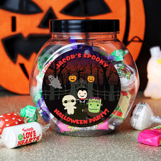 Personalised Halloween Characters Sweet Jar - MK&JD Gifts