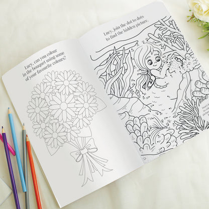 Personalised Pink A4 Wedding Activity & Colouring Book - MK&JD Gifts