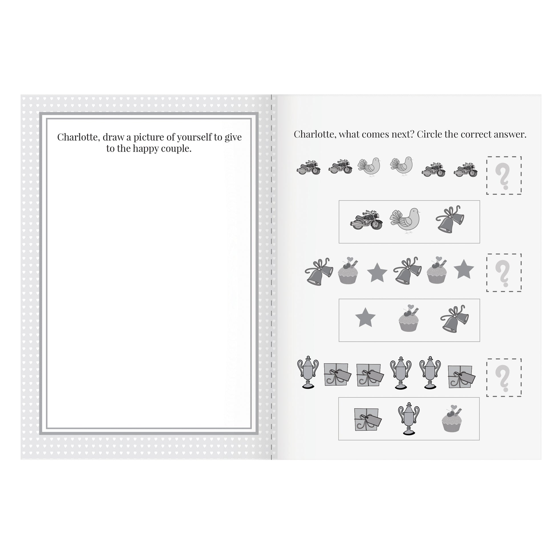 Personalised Pink A4 Wedding Activity & Colouring Book - MK&JD Gifts