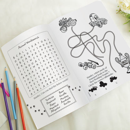 Personalised Blue A4 Wedding Activity & Colouring Book - MK&JD Gifts