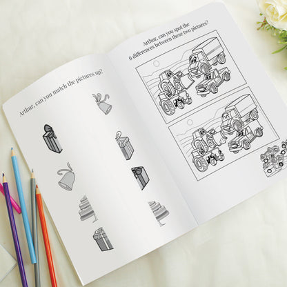 Personalised Blue A4 Wedding Activity & Colouring Book - MK&JD Gifts