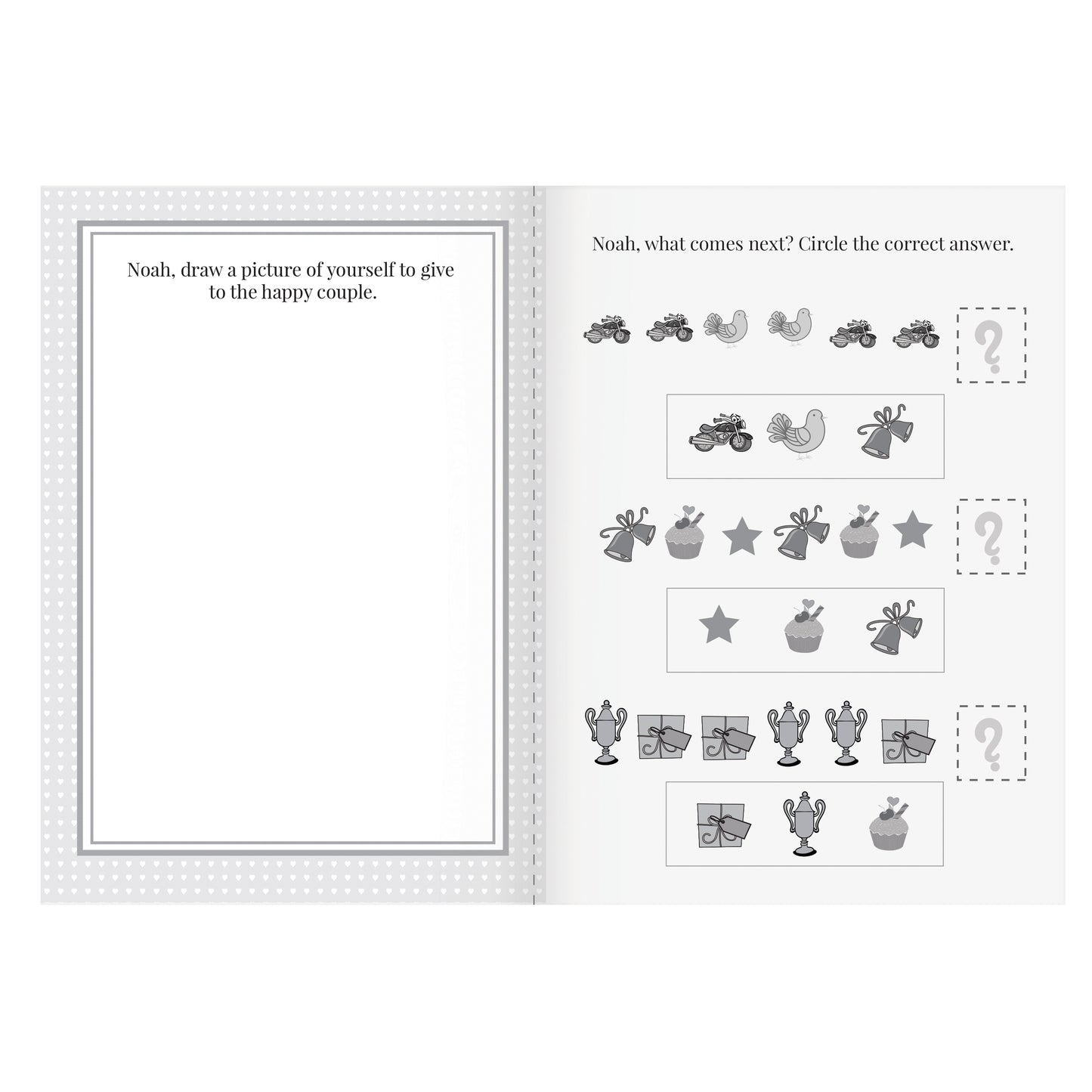 Personalised Blue A4 Wedding Activity & Colouring Book - MK&JD Gifts