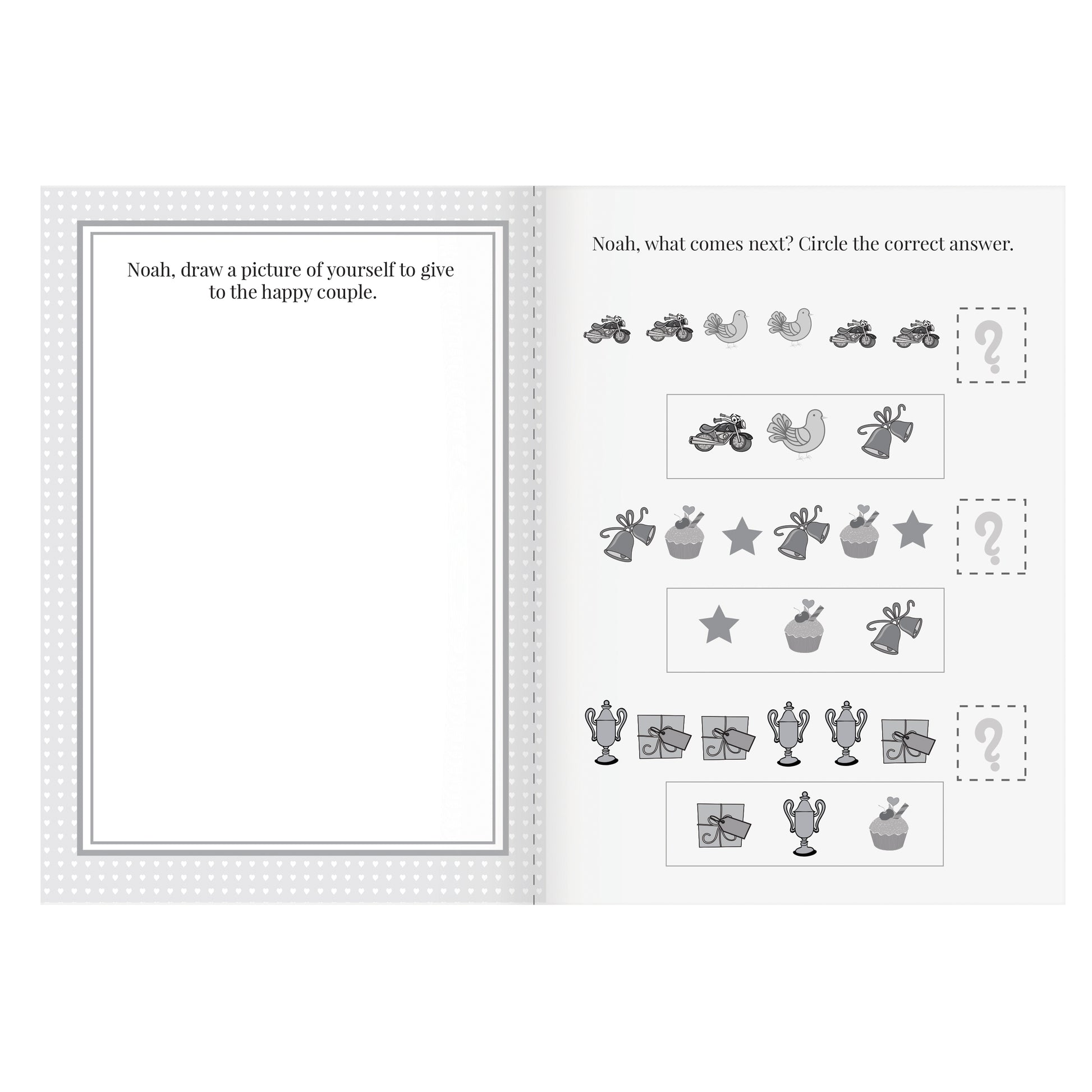 Personalised Blue A4 Wedding Activity & Colouring Book - MK&JD Gifts