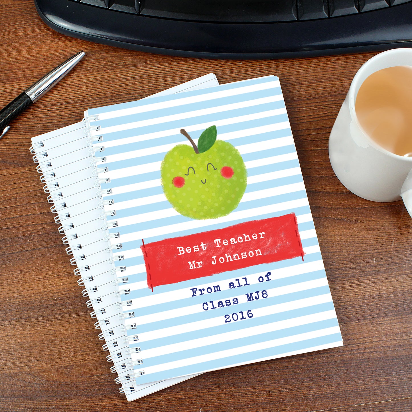 Personalised Apple for the Teacher A5 Notebook - MK&JD Gifts