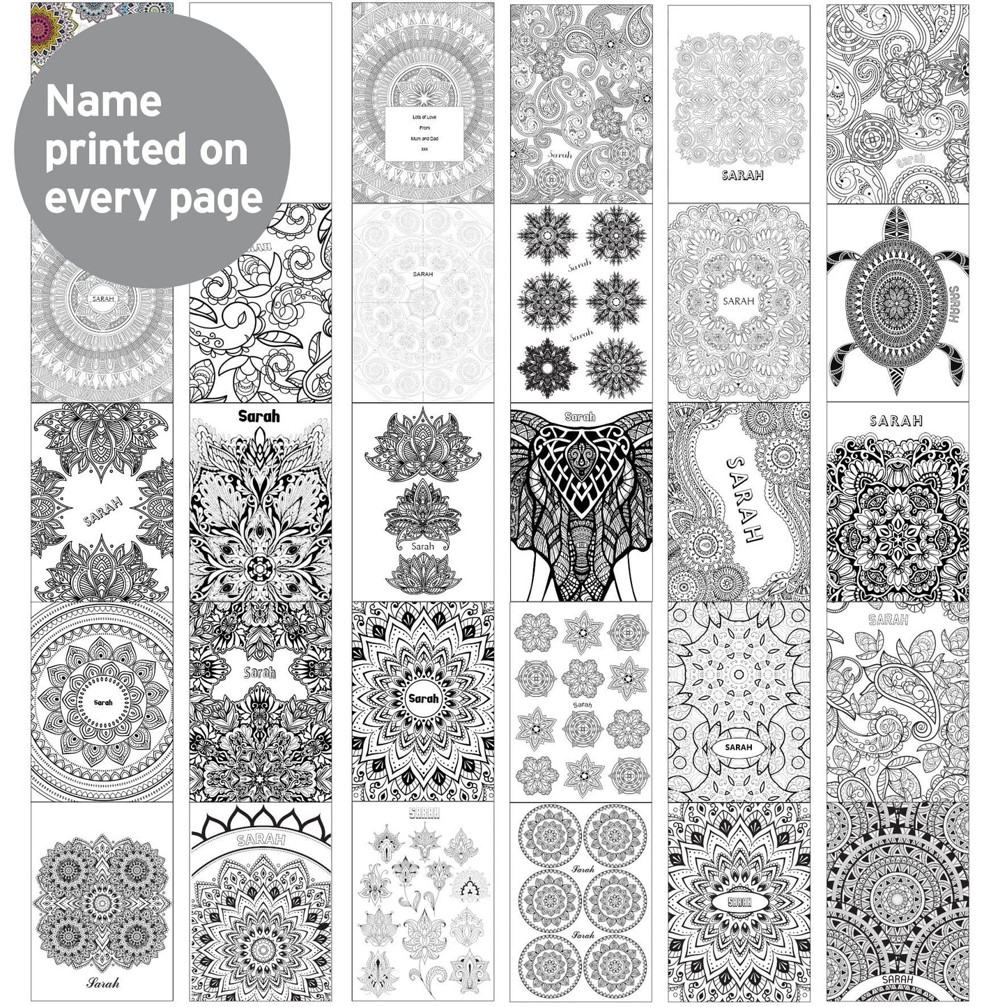Personalised Mandala Colouring Book - MK&JD Gifts