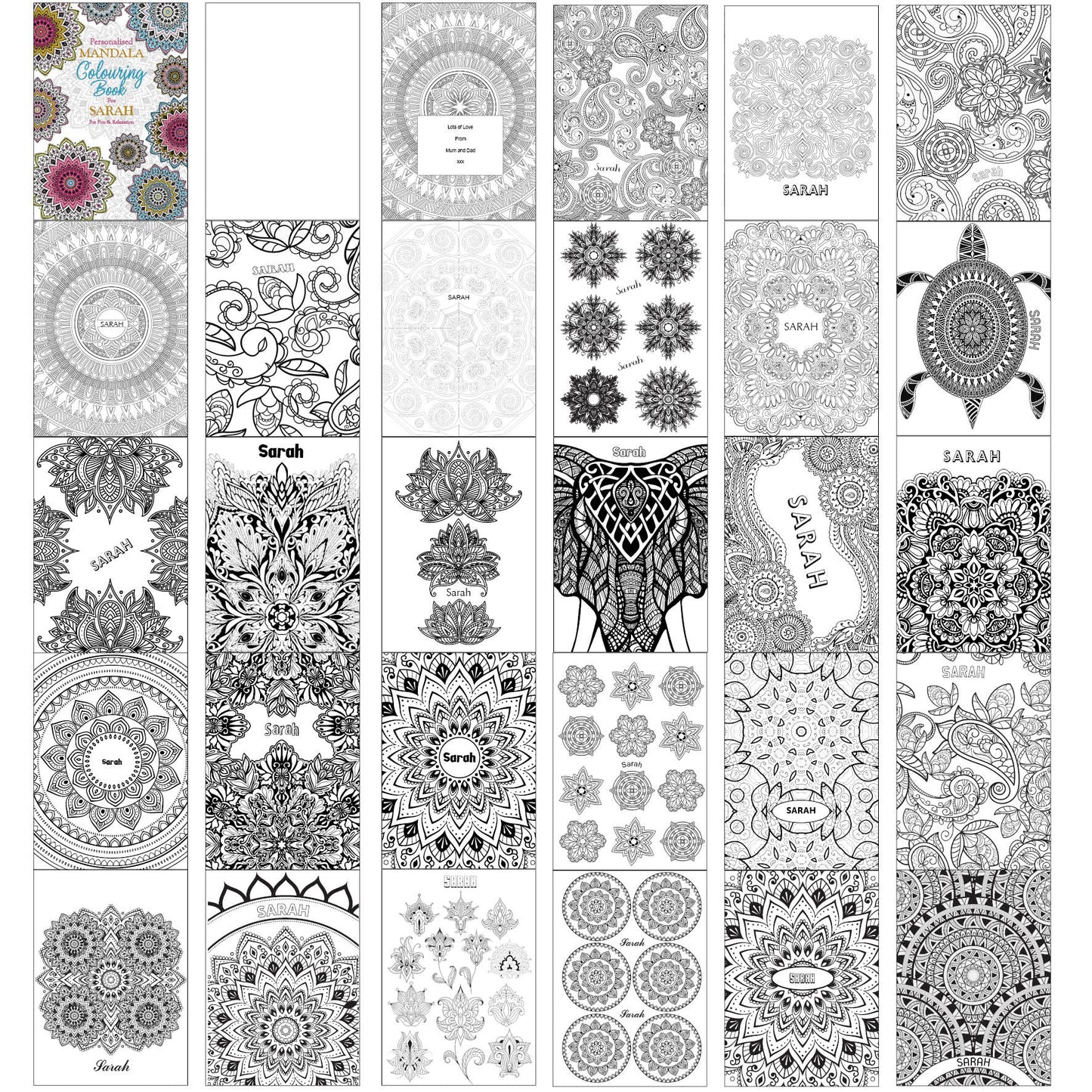 Personalised Mandala Colouring Book - MK&JD Gifts