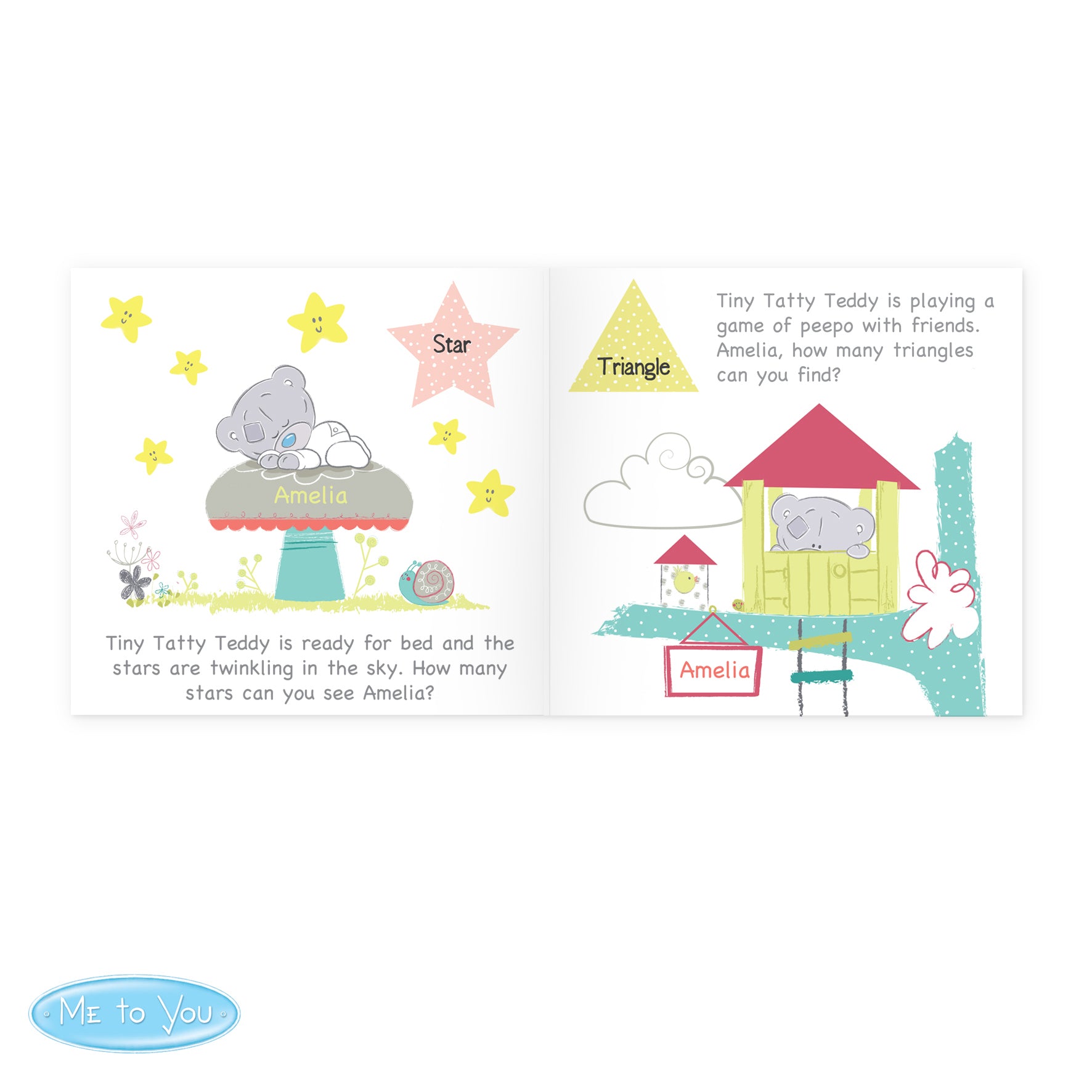 Personalised Tiny Tatty Teddy Learning Adventure Book - MK&JD Gifts