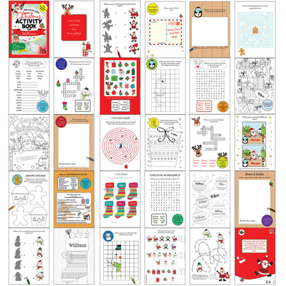 Personalised Christmas Activity Book with Stickers - MK&JD Gifts