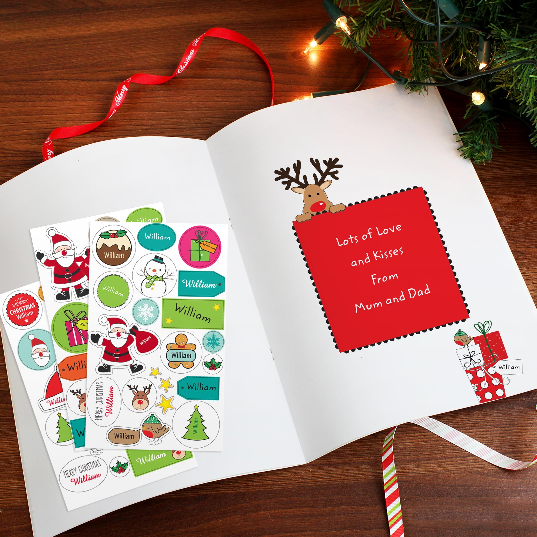 Personalised Christmas Activity Book with Stickers - MK&JD Gifts
