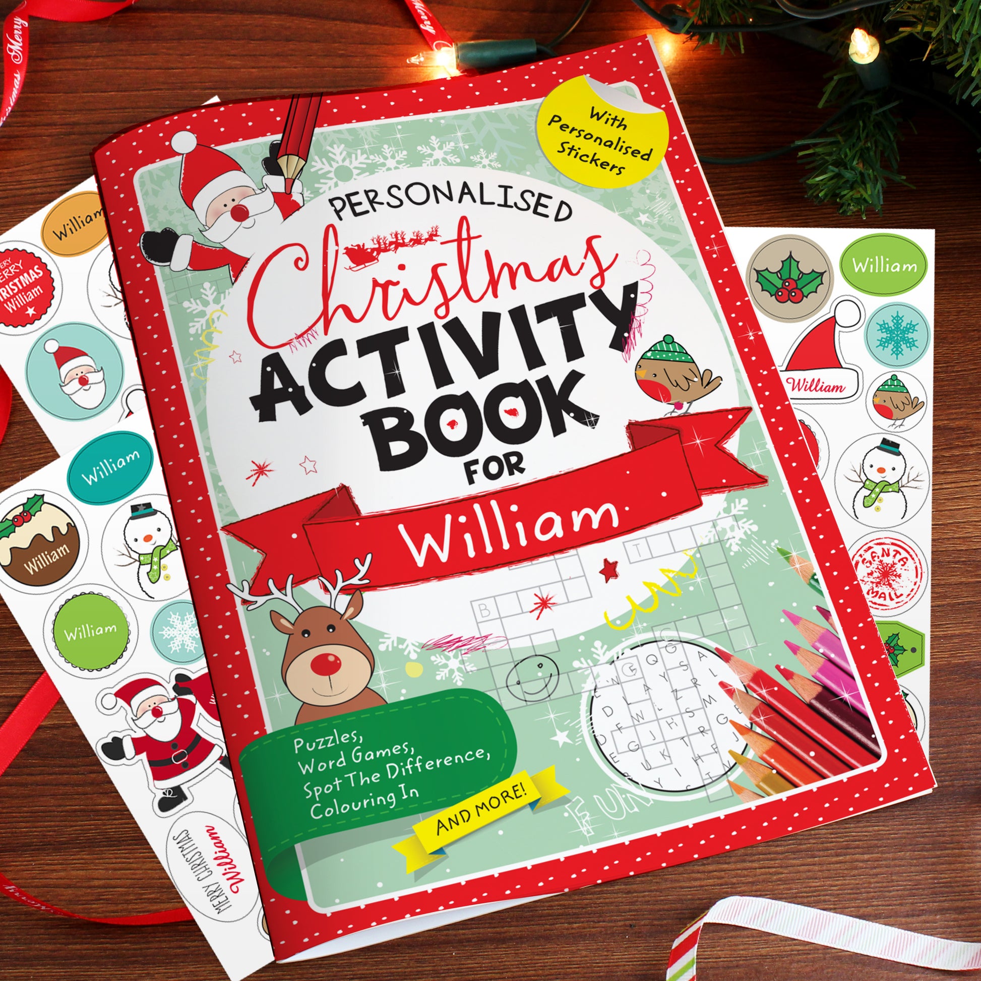 Personalised Christmas Activity Book with Stickers - MK&JD Gifts
