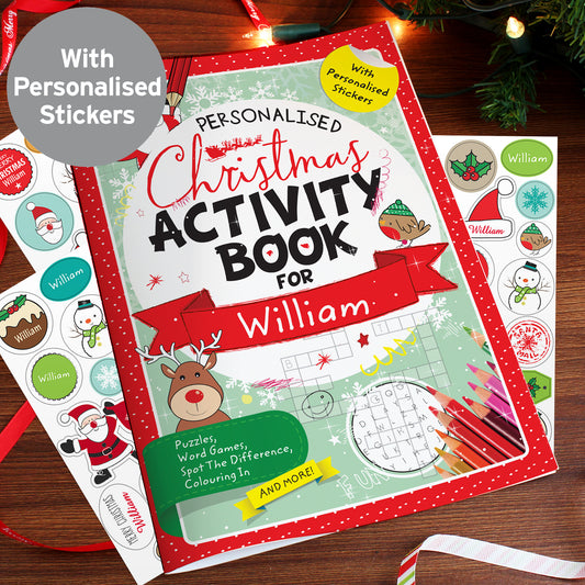 Personalised Christmas Activity Book with Stickers - MK&JD Gifts