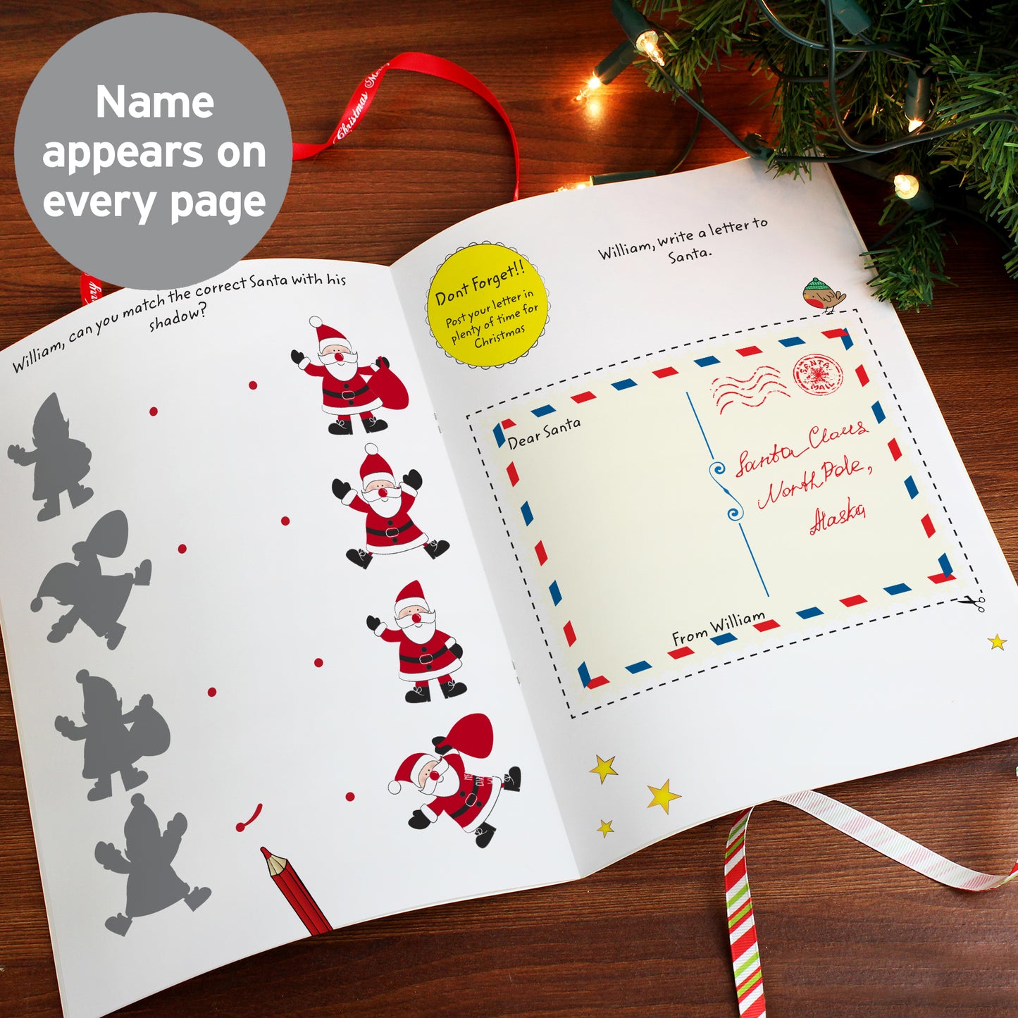 Personalised Christmas Activity Book with Stickers - MK&JD Gifts