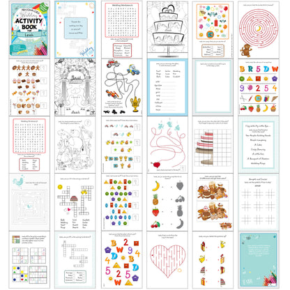 Personalised Wedding Activity Book with Stickers - MK&JD Gifts