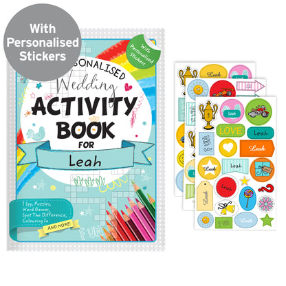 Personalised Wedding Activity Book with Stickers - MK&JD Gifts
