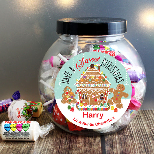 Personalised Gingerbread House Sweet Jar - MK&JD Gifts
