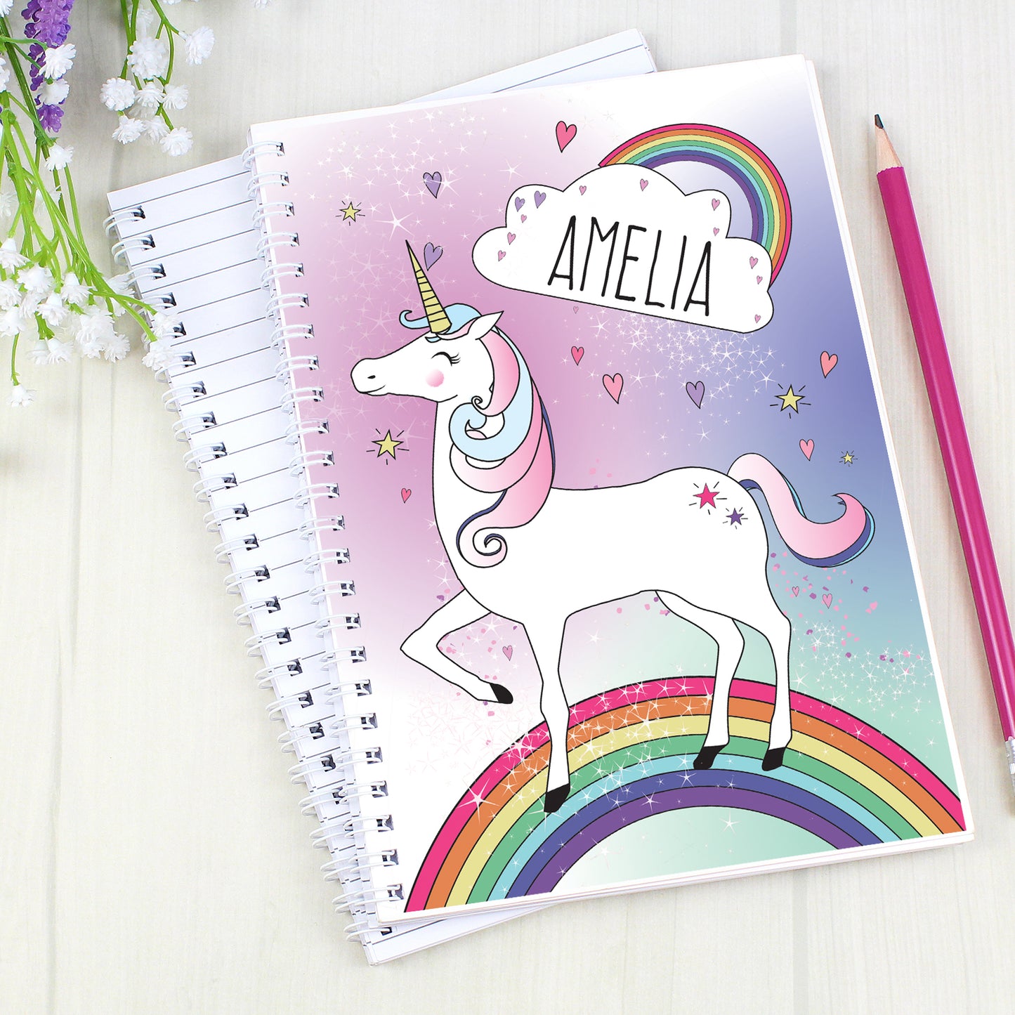 Personalised Unicorn A5 Notebook - MK&JD Gifts