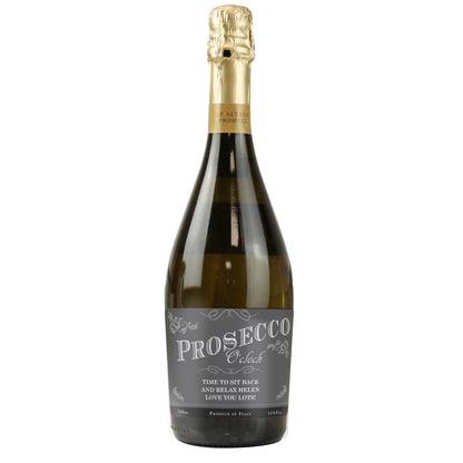 Personalised 'Prosecco O'Clock' Bottle of Prosecco - MK&JD Gifts
