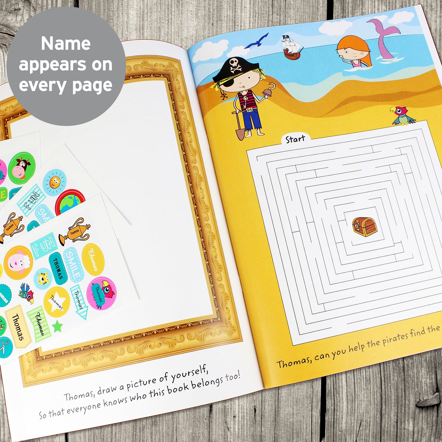 Personalised Activity Book with Stickers - MK&JD Gifts