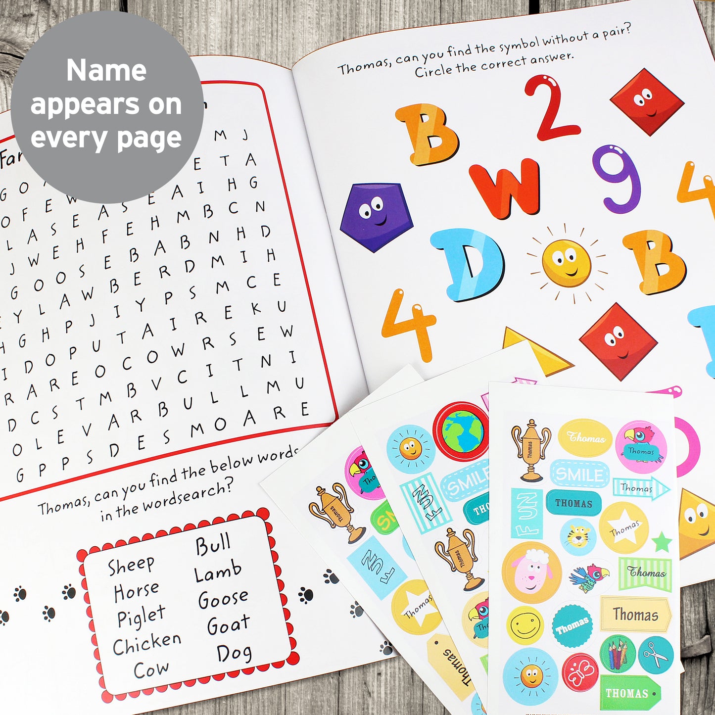Personalised Activity Book with Stickers - MK&JD Gifts