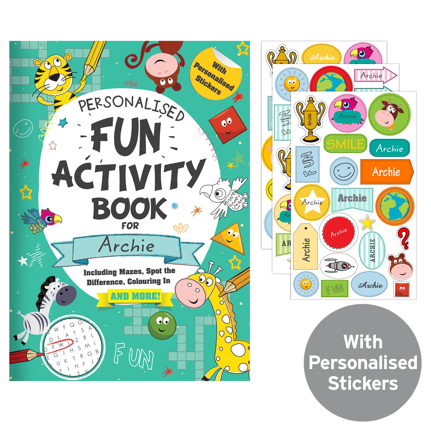 Personalised Activity Book with Stickers - MK&JD Gifts