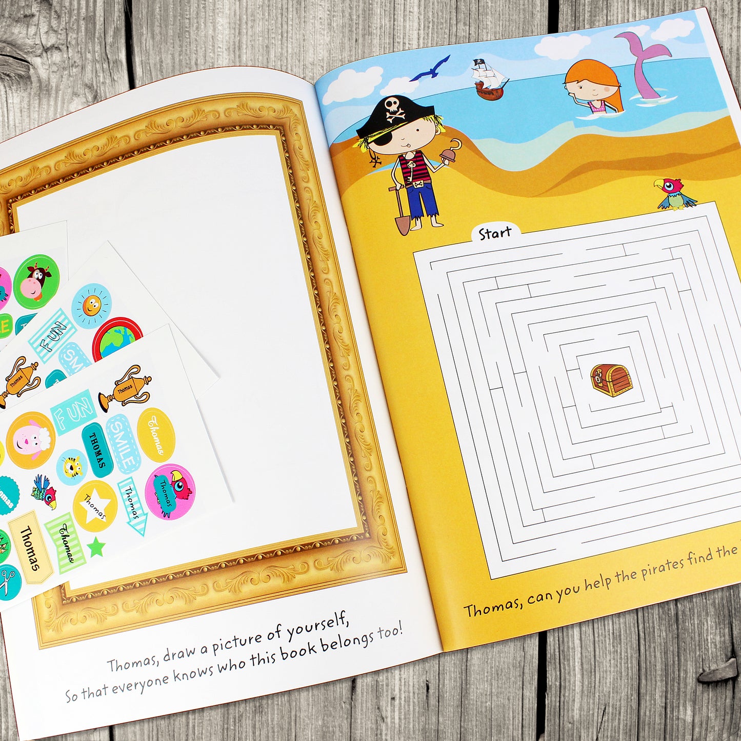 Personalised Activity Book with Stickers - MK&JD Gifts