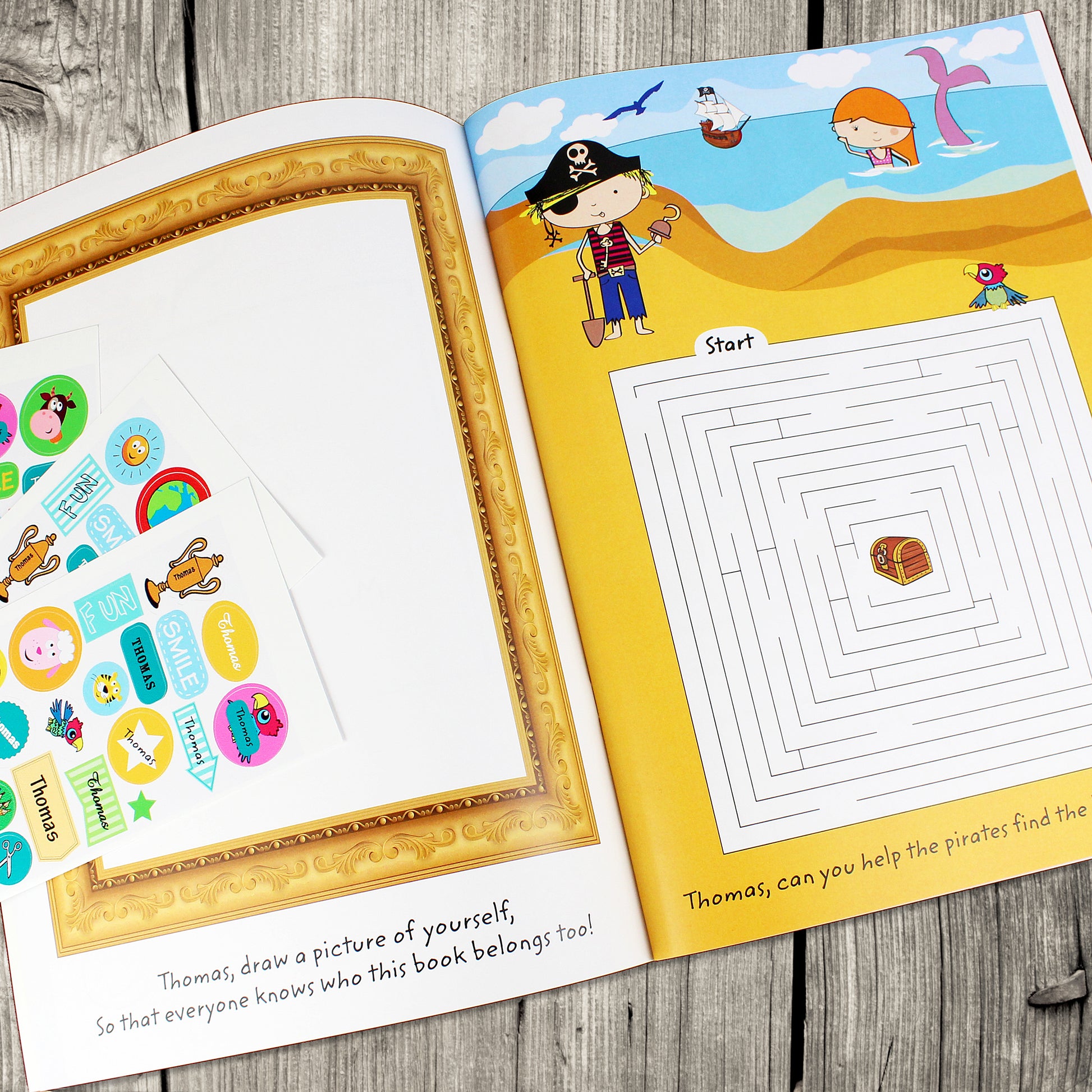 Personalised Activity Book with Stickers - MK&JD Gifts
