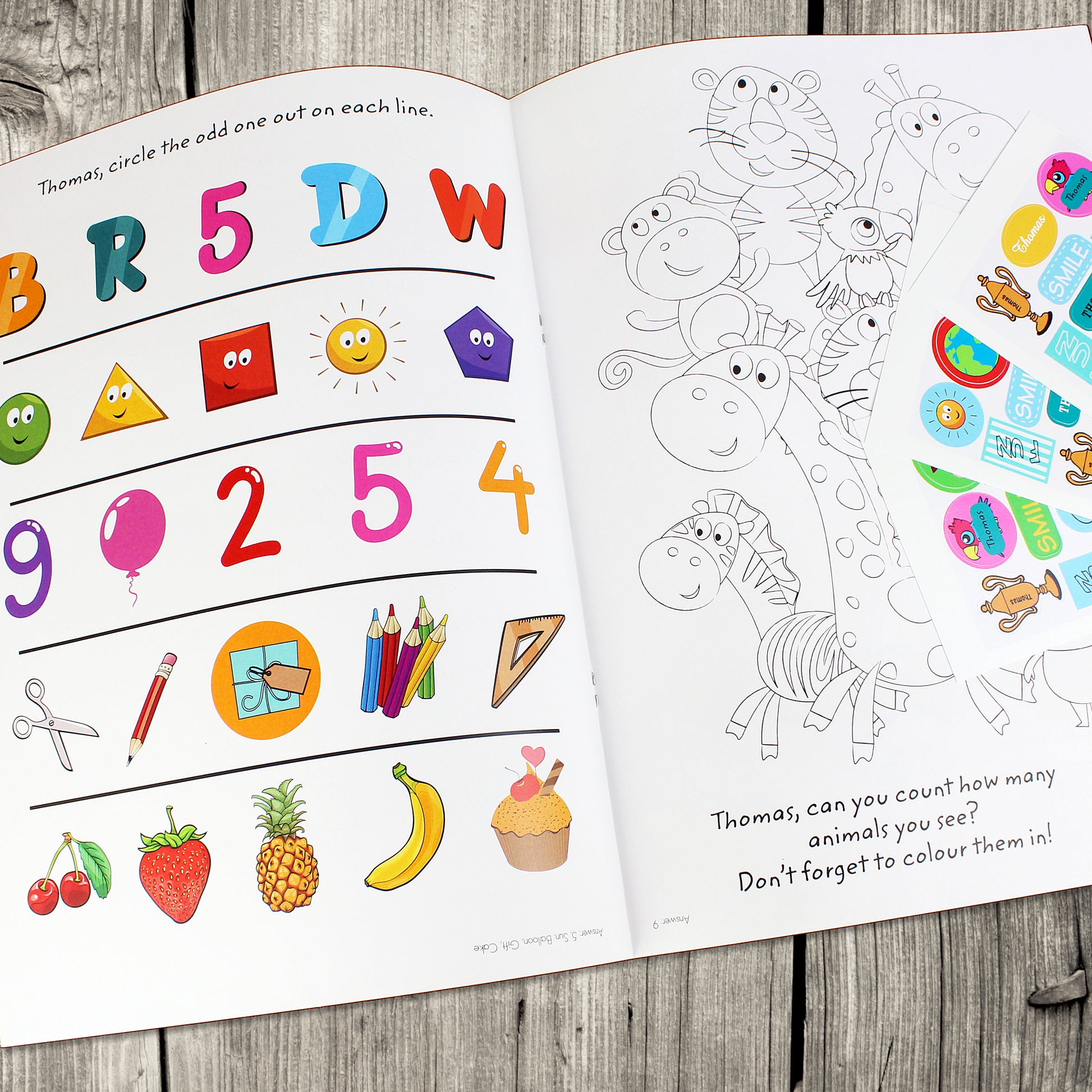 Personalised Activity Book with Stickers - MK&JD Gifts