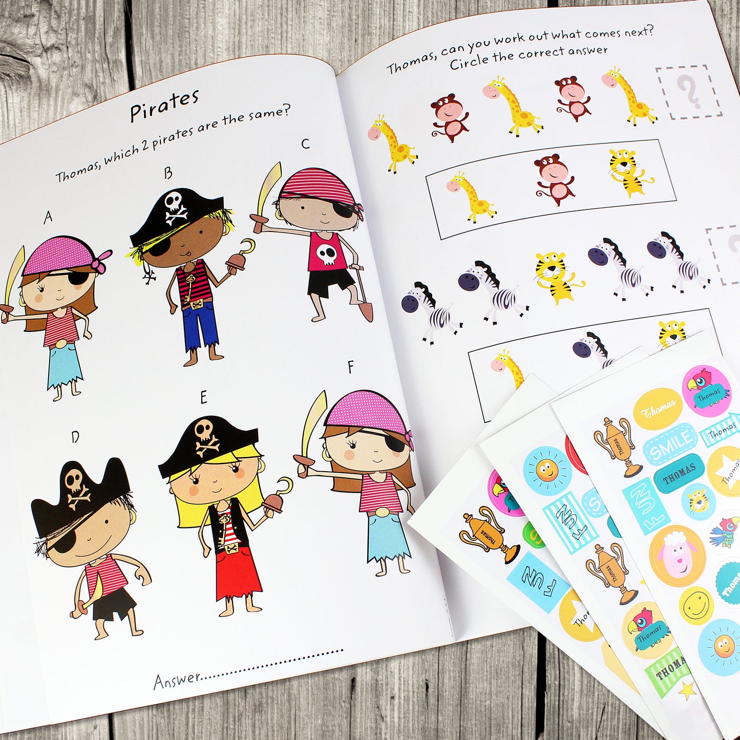 Personalised Activity Book with Stickers - MK&JD Gifts