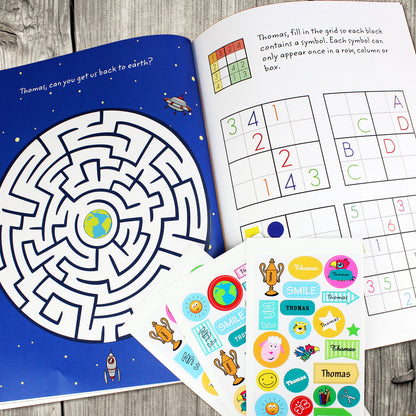 Personalised Activity Book with Stickers - MK&JD Gifts