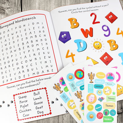 Personalised Activity Book with Stickers - MK&JD Gifts