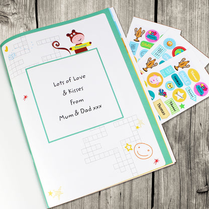 Personalised Activity Book with Stickers - MK&JD Gifts