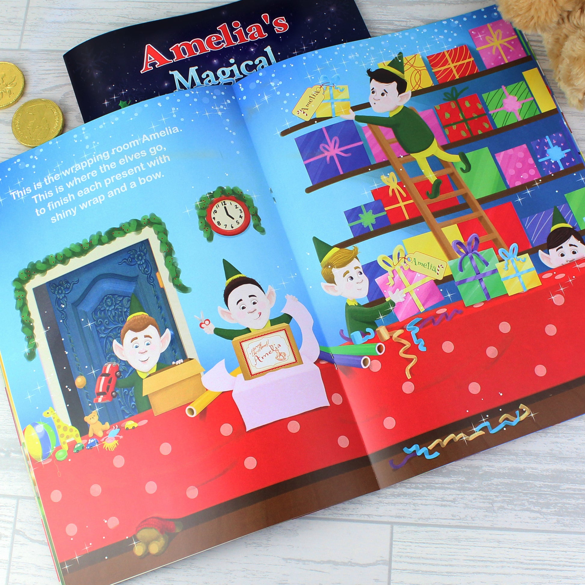 Personalised Magical Christmas Adventure Story Book and Personalised Teddy Bear - MK&JD Gifts