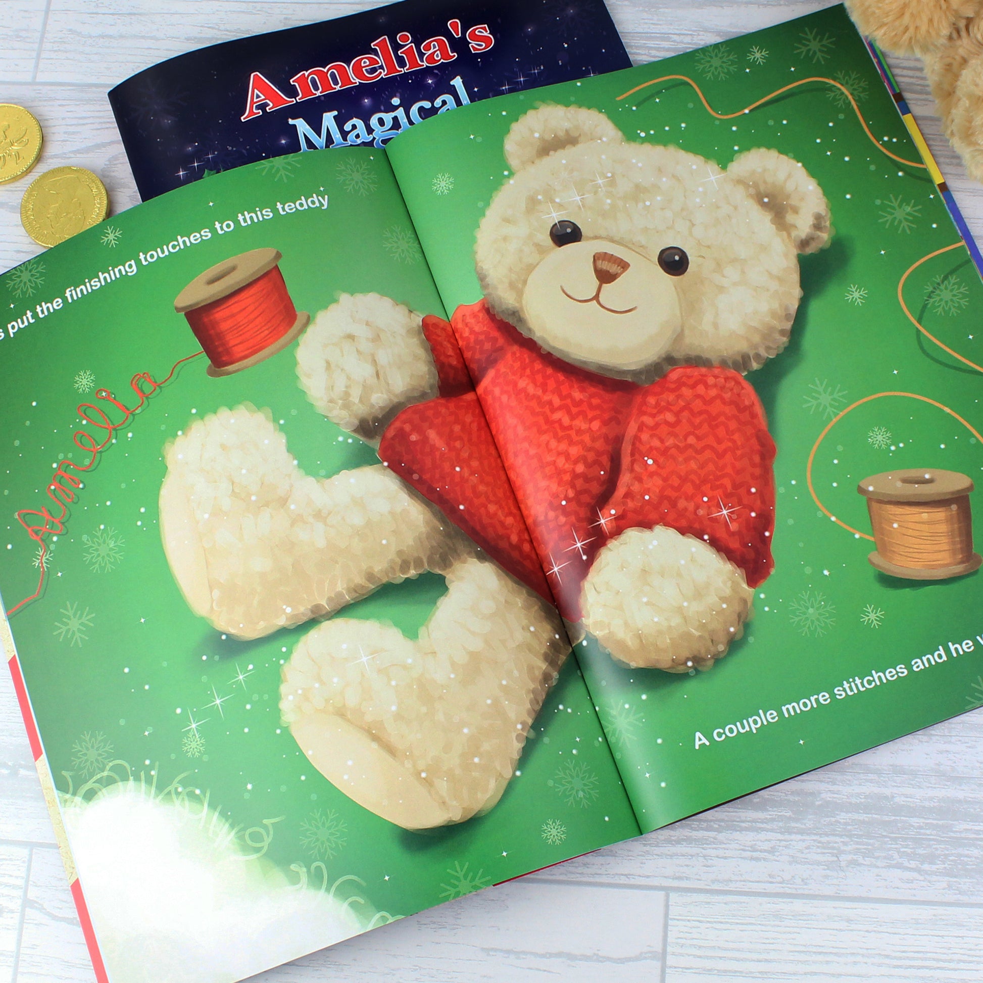 Personalised Magical Christmas Adventure Story Book and Personalised Teddy Bear - MK&JD Gifts