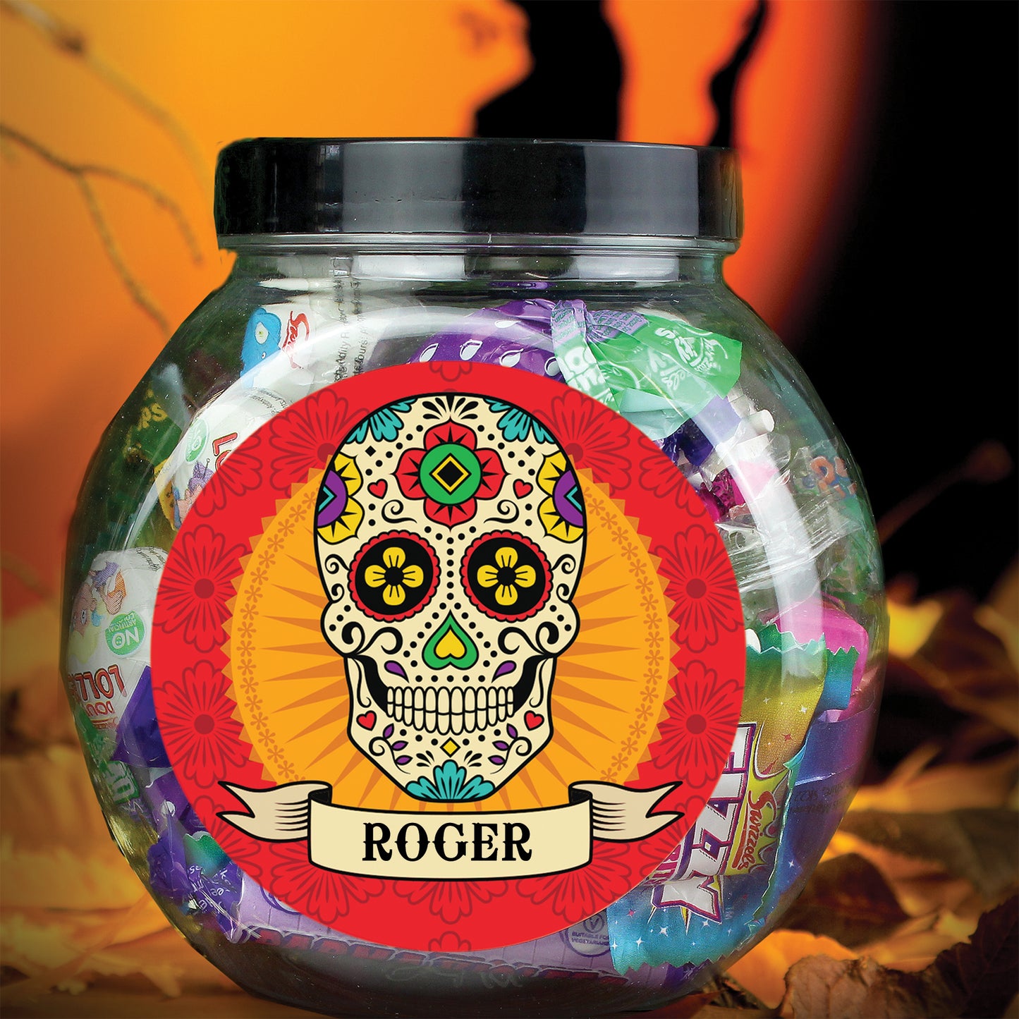Personalised Sugar Skull Sweet Jar - MK&JD Gifts