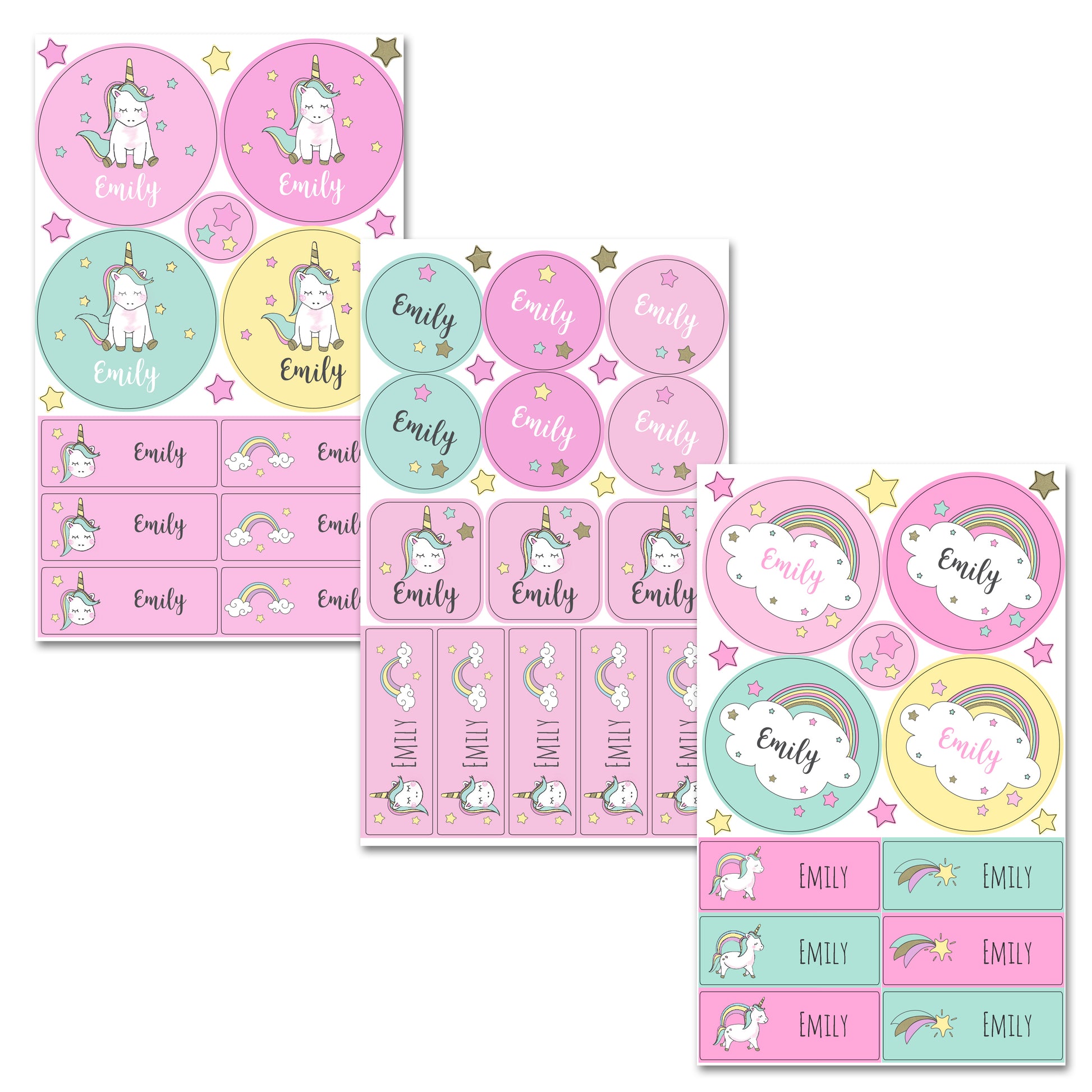 Personalised Baby Unicorn Sticker Set - MK&JD Gifts