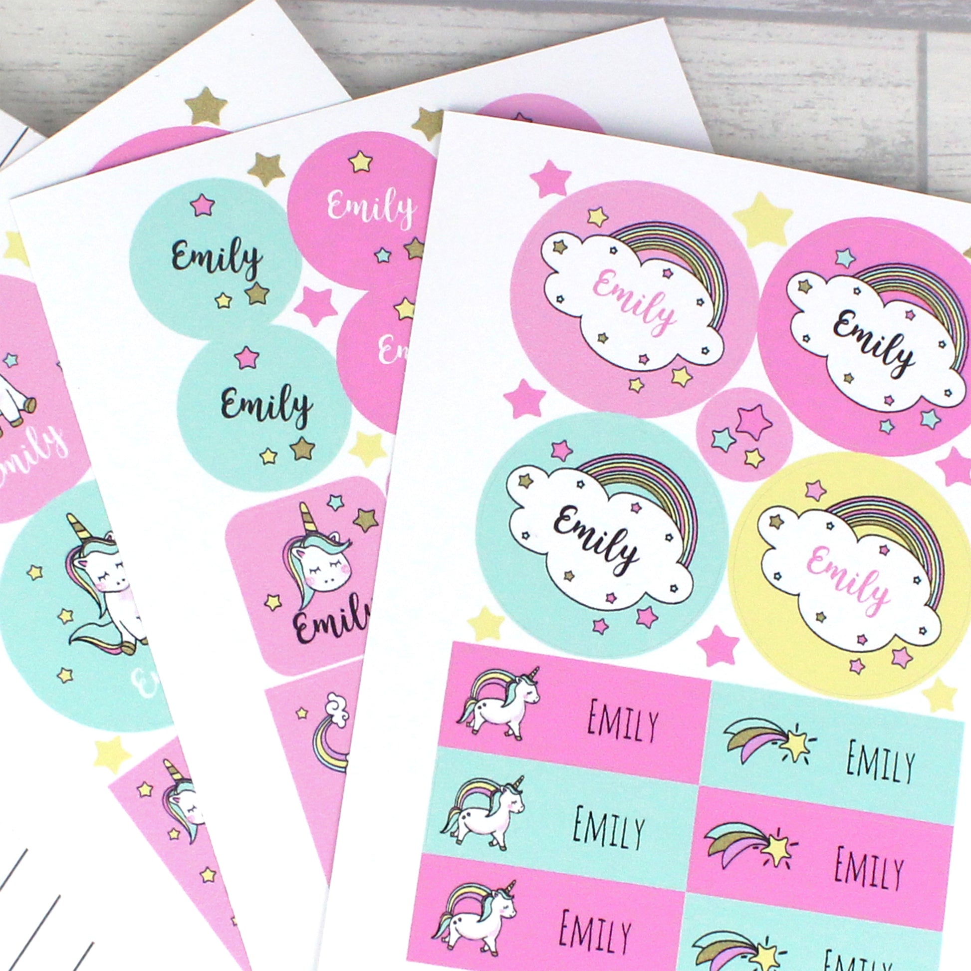 Personalised Baby Unicorn Sticker Set - MK&JD Gifts