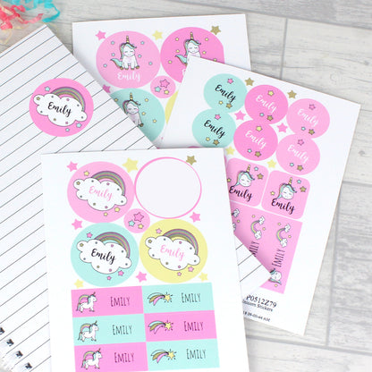 Personalised Baby Unicorn Sticker Set - MK&JD Gifts