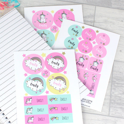 Personalised Baby Unicorn Sticker Set - MK&JD Gifts