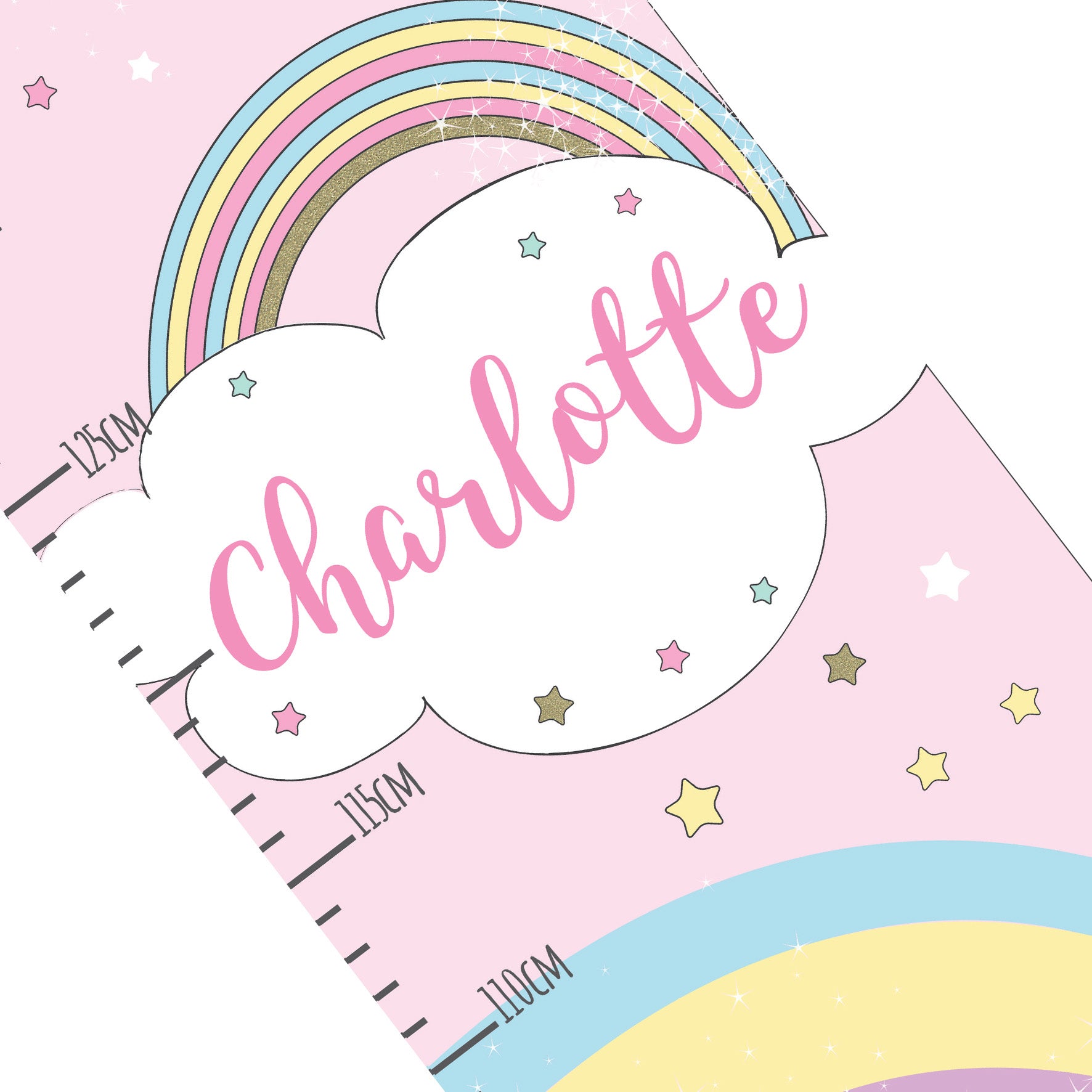 Personalised Baby Unicorn Height Chart - MK&JD Gifts