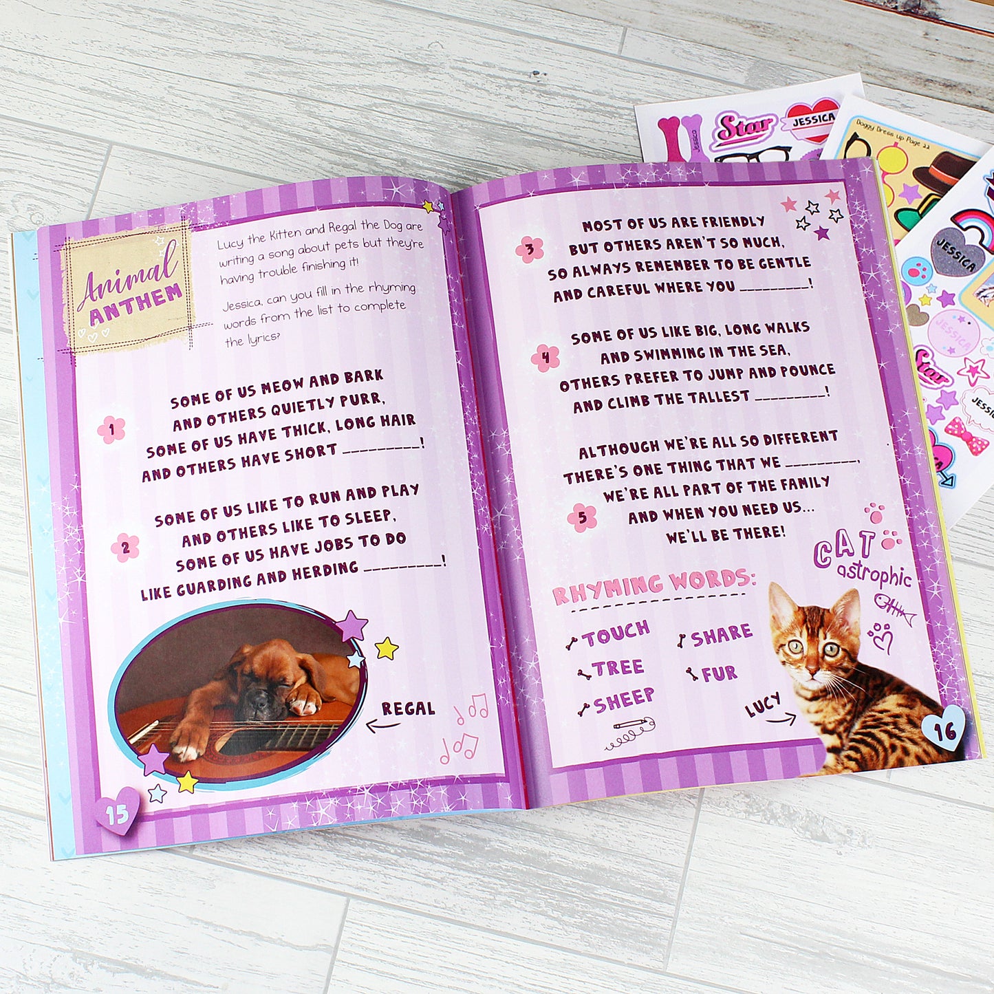 Personalised Rachael Hale Adorable Animals Activity Book With Stickers - MK&JD Gifts