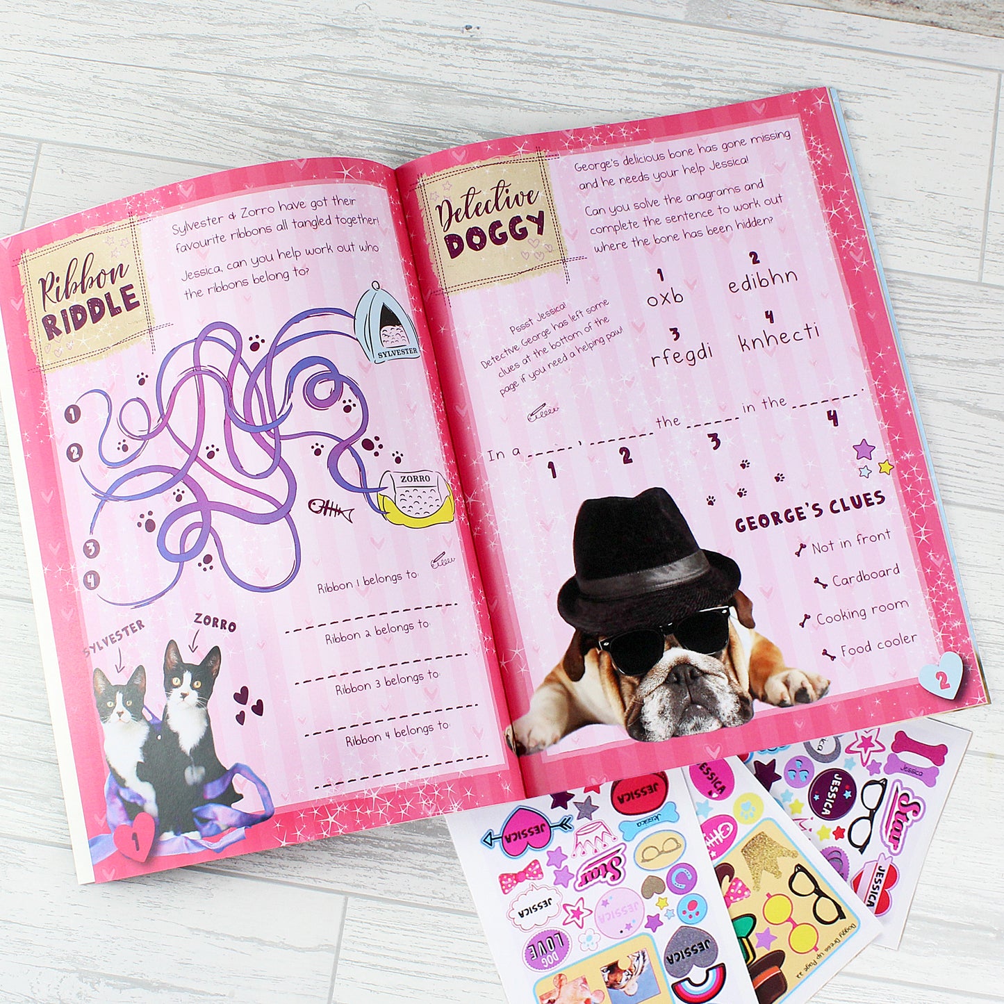 Personalised Rachael Hale Adorable Animals Activity Book With Stickers - MK&JD Gifts